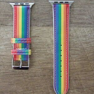 42mm Rainbow Pride Leather Watch Band S/M